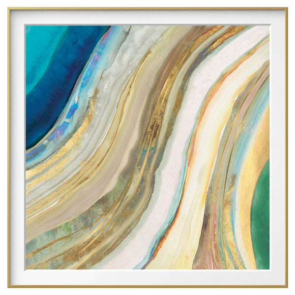 Framed Gold and Blue Agate Art Print - Staunton and Henry