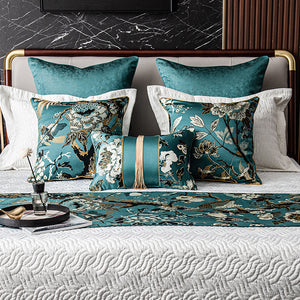 Teal Oriental Throw Cushion - Staunton and Henry