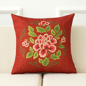 Modern Red Oriental Throw Cushion - Staunton and Henry