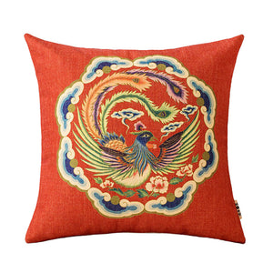 Modern Red Oriental Throw Cushion - Staunton and Henry