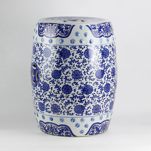 Blue and White Chinese Ceramic Stool - Staunton and Henry