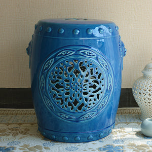 Blue Chinese Ceramic Garden Stool - Staunton and Henry
