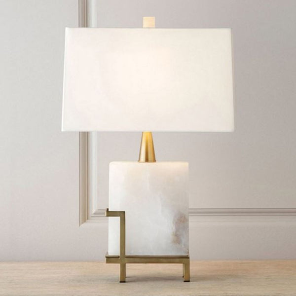 Modern Square White Marble Table Lamp - Staunton and Henry