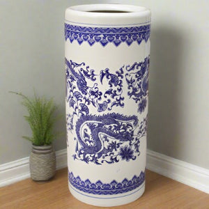 Blue and White Chinese Umbrella Stand - Staunton and Henry