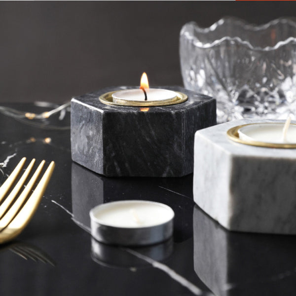 Marble Tea Light Candle Holders - Set of 3 - Staunton and Henry