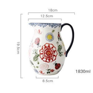 Hilda Hand Painted Ceramic Water Jug - Staunton and Henry