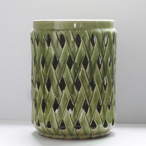 Bamboo Lattice Ceramic Stool - Staunton and Henry