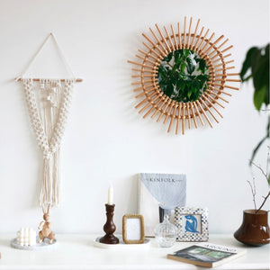 Round Rattan Frame Mirror - Staunton and Henry