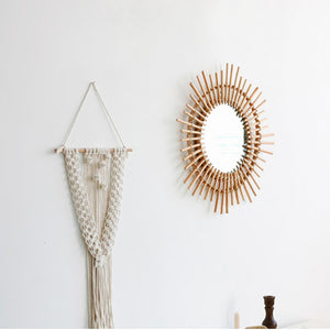 Round Rattan Frame Mirror - Staunton and Henry