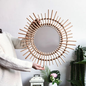 Round Rattan Frame Mirror - Staunton and Henry
