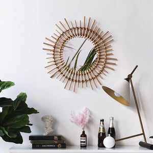 Round Rattan Frame Mirror - Staunton and Henry