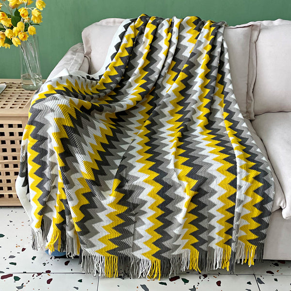 Colorful Crochet Chevron Throw Blanket - Staunton and Henry