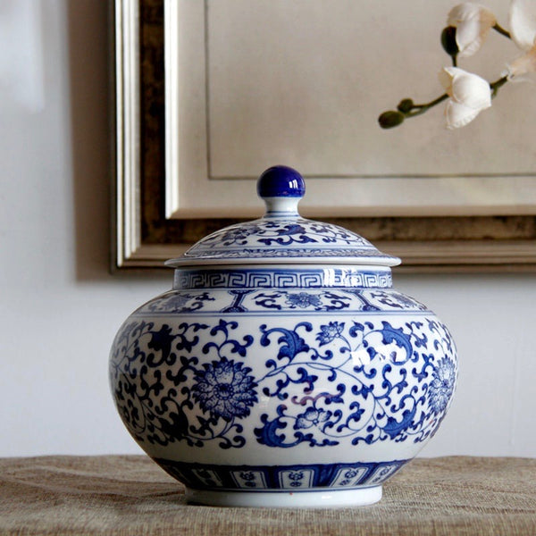 Ming Blue and White Chinese Ceramic Container - Staunton and Henry