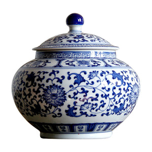 Ming Blue and White Chinese Ceramic Container - Staunton and Henry