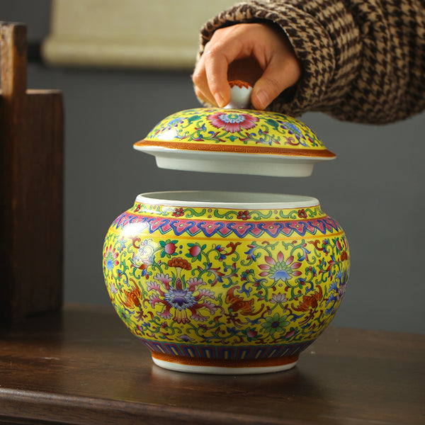 Tang Colourful Chinese Ceramic Container - Staunton and Henry