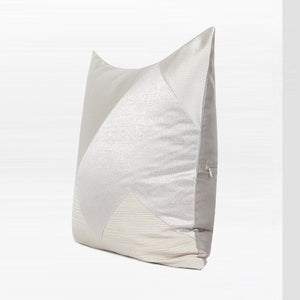 Cream and White Satin Throw Cushion - Staunton and Henry