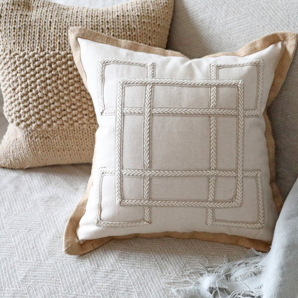 Elegant Cotton and Jute Throw Cushion Cover - Staunton and Henry