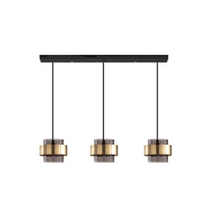 Modern Gold and Smokey Glass Pendant Light - Staunton and Henry