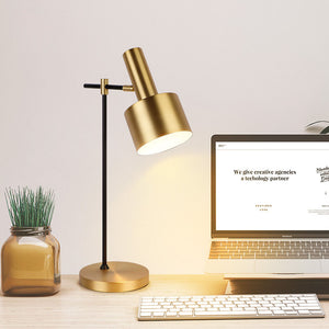 Vera Modern Black and Gold Desk Lamp - Staunton and Henry