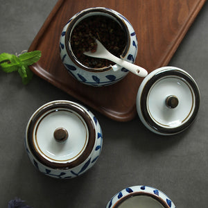 Akari Blue and White Japanese Condiment Jars - Staunton and Henry