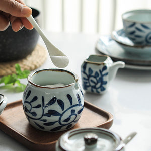 Akari Blue and White Japanese Condiment Jars - Staunton and Henry