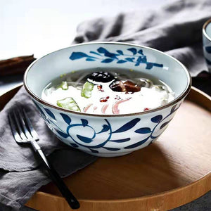 Akari Blue and White Japanese Ramen Bowl - Staunton and Henry