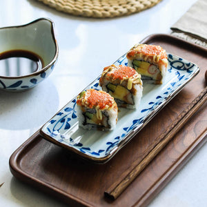 Akari Blue and White Japanese Sushi Dish - Staunton and Henry