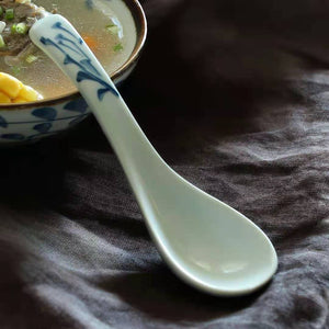 Akari Blue and White Japanese Soup Spoons - Staunton and Henry
