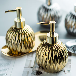 Elegant Gold Faceted Soap Dispenser - Staunton and Henry
