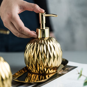 Elegant Gold Faceted Soap Dispenser - Staunton and Henry