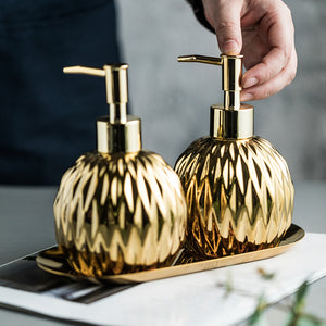 Elegant Gold Faceted Soap Dispenser - Staunton and Henry