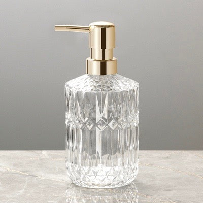 Lava Odoro Glass Soap Dispenser with Pump and Resin Tray, Vintage