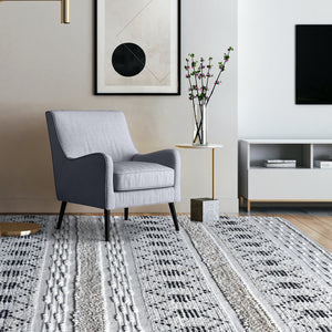 Adanno Cream and Black Modern Rug - Staunton and Henry