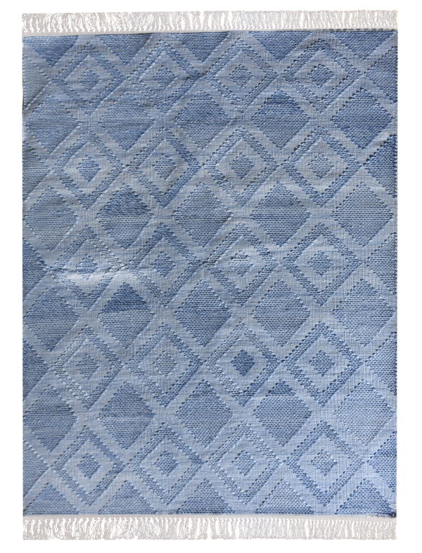 Patmos Blue Diamond Pattern Rug - Staunton and Henry
