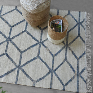 Ananda Modern Blue and White Rug - Staunton and Henry