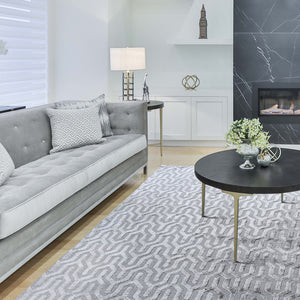 Maynard Beige Grey Viscose Rug - Staunton and Henry