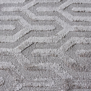 Maynard Beige Grey Viscose Rug - Staunton and Henry