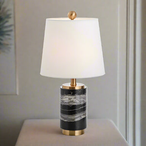 Marble Table Lamp With Gold Trim - Staunton and Henry