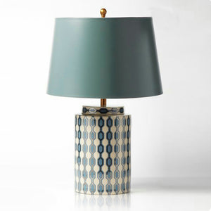 Teal Table Lamp With Gold Trim - Staunton and Henry