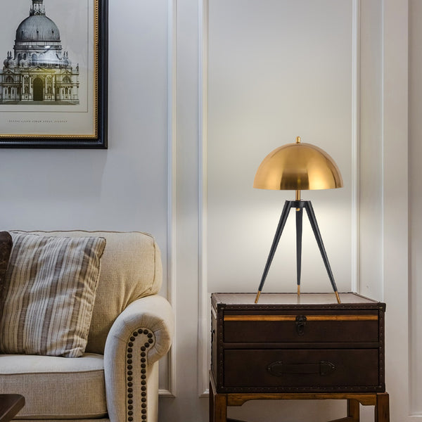 Modern Black and Gold Tripod Table Lamp - Staunton and Henry