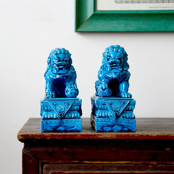 Blue Foo Dogs - Set of 2 - Staunton and Henry