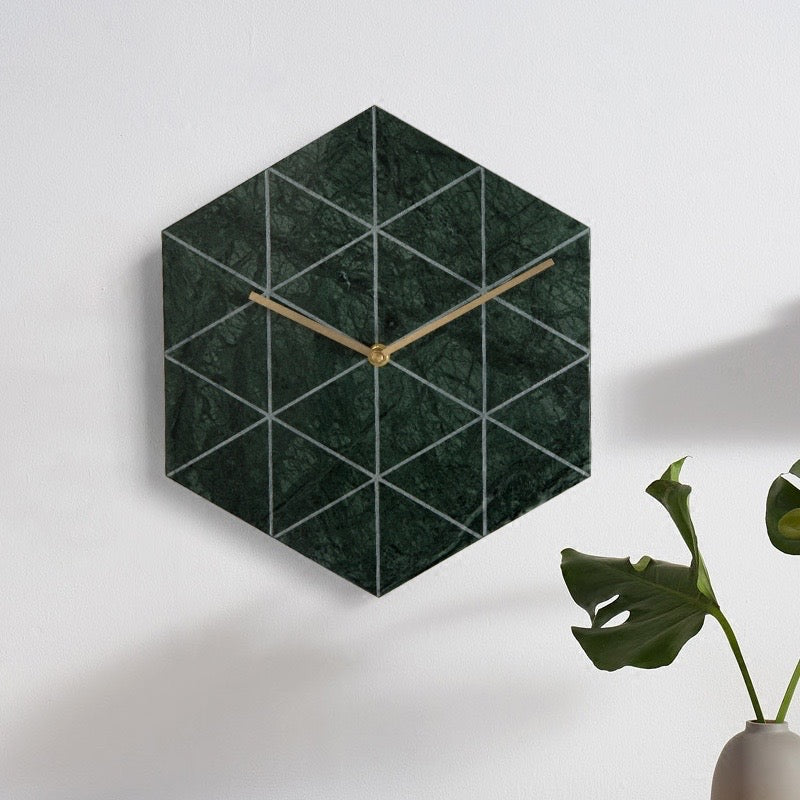 Hexagon Marble Wall Clock Staunton and Henry