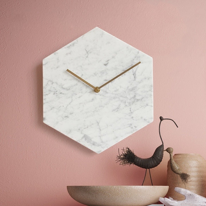 Hexagon Marble Wall Clock Staunton and Henry
