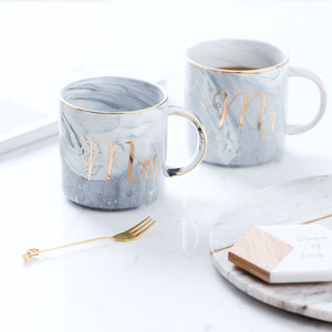 Mr and Mrs Marble and Gold Coffee Mug - Staunton and Henry
