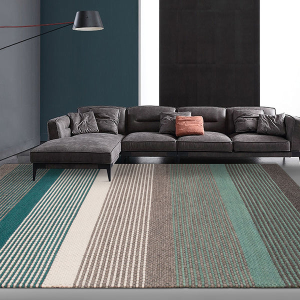 Teal and Grey Chunky Weave Rug - Staunton and Henry
