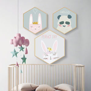 Hexagonal Framed Kids Room Prints - Staunton and Henry