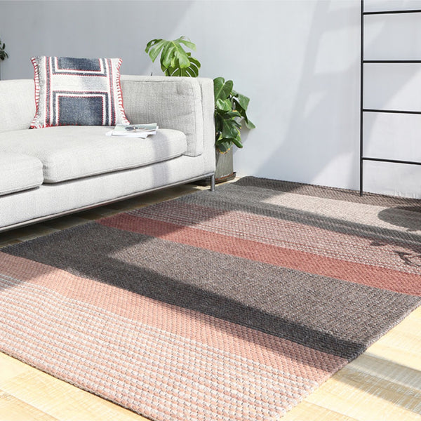 Pink and Grey Chunky Weave Rug - Staunton and Henry