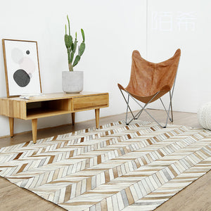 Brown and White Patchwork Cowhide Rug - Staunton and Henry