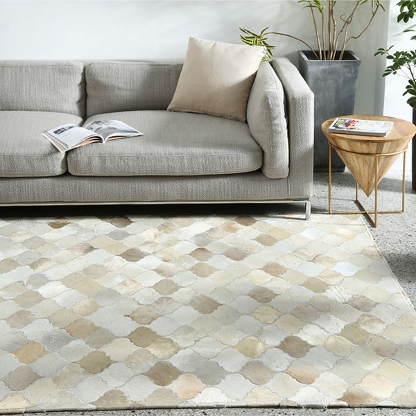 Cream and Fawn Patchwork Cowhide Rug - Staunton and Henry