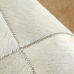 Cream and Fawn Square Patchwork Hide Rug - Staunton and Henry